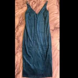 Teal velvet dress